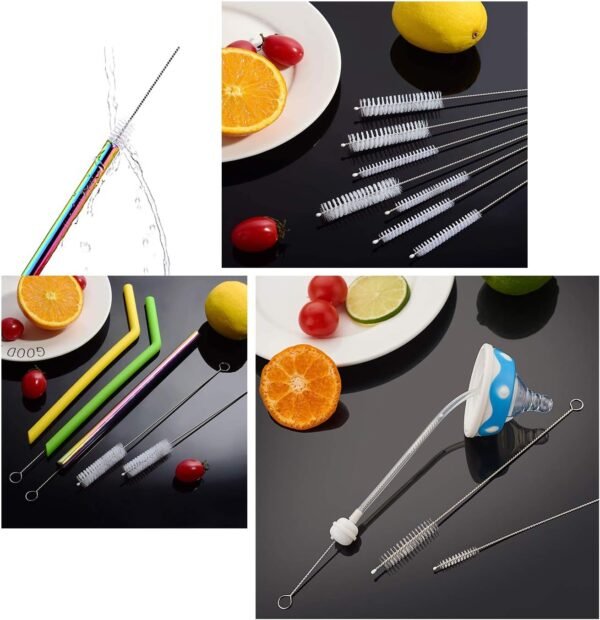Long Straw Brush, Nylon Pipe Tube Cleaner 8-ihch 10 Different Diameters Set of 10 - Image 2