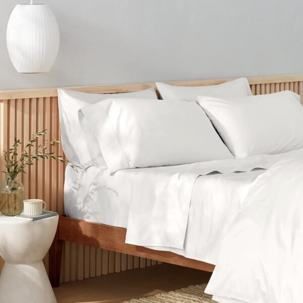 Amazon Aware 100% Organic Cotton 300 Thread Count Pillowcase, Standard Set, King, White, 2 Pack, 40" x 20" - Image 4