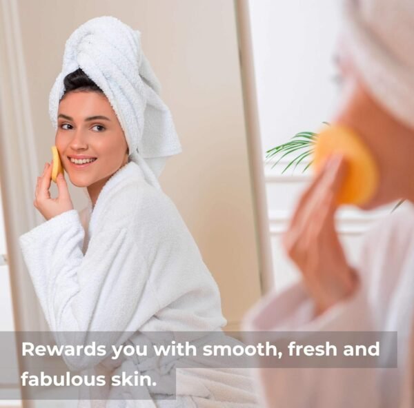Facial Sponges - 50 Count Compressed Cellulose Face Cleansing and Exfoliating Sponges, Reusable Makeup Mask Remover, Round Face Cleaning Sponge Pads - Image 6