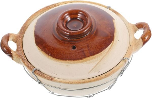 Kitchen Cookware Soup Bowls with Lids Earthen Cookware Soup Bowl with Lid Casseroles Cookware Stone Pot Korean Ceramic Hot Pot Earthenware Pot Large Chinese Medicine Pot Iron Clay, 20x17cm