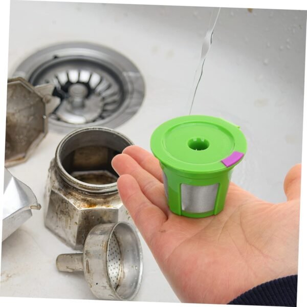 OSALADI 2sets Coffee Machine Filter Cafe Capsule Syrup Kettle Reusable Coffee Filter Machines Coffee Electric Coffee Filters Packets Pour Espresso Ground Coffee Filter Coffee Maker 4pcs*2 - Image 5