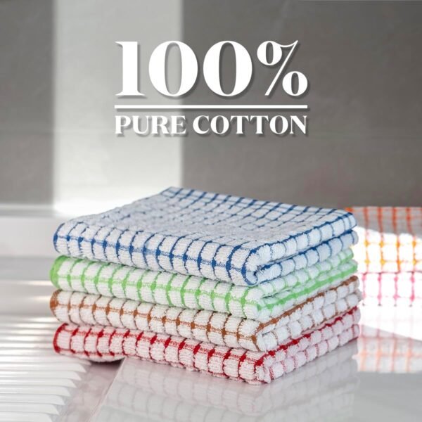 100% Cotton Kitchen Dish Towels, 16 Inch x 25 Inch Absorbent Dish Cloths 6 Pack Kitchen Towels, for Drying Dishes and Table - Image 6