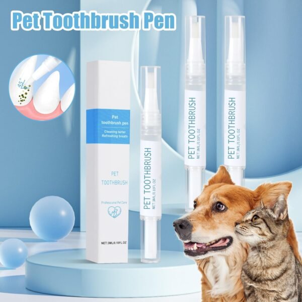 3 Pcs Pet Toothbrush Pen, Dog Teeth Cleaning Pen, Dog Tartar Remover for Teeth, Cat/Dog Tooth Whitening & Cleaning, Natural Plant Substance-Pet Teeth Repairing Kit - Image 5