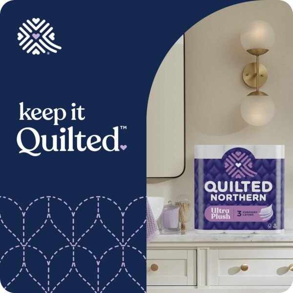 Quilted Northern Ultra Plush Toilet Paper, 18 Mega Rolls = 72 Regular Rolls, 3X Thicker*, 3 Ply Soft Toilet Tissue - Image 9