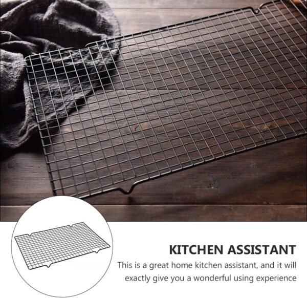 BBQ Mesh Cake Tray Grate Pan Baking Tray Grill Rack Net Clothes Drying Racks Toaster Kitchen Roasting Cooker Loaf Tin Hornear Food Cookware Outdoor Grilling Accessories Oven Iron - Image 5