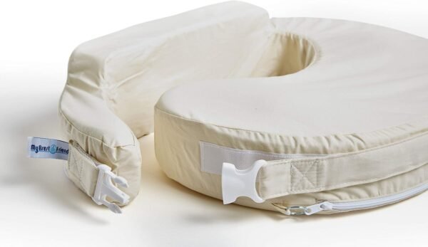 My Brest Friend Organic Cotton Deluxe Nursing Pillow Cover - Slipcovers For Baby - Adjustable Fit, Easy Care, Durable - Original Nursing Pillow Not Included, Organic Cream - Image 2