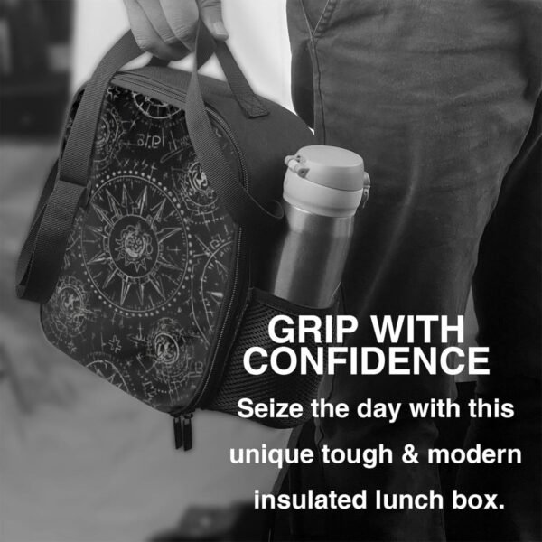 Insulated Lunch Bags for Women Supernatural Symbols Black Reusable Lunch Boxes Waterproof Shoulder Bag Lunch Cooler Bag for Work - Image 5