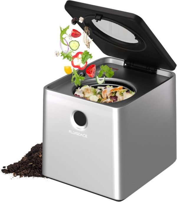 Electric Kitchen Composter, 3L Large Capacity with Visual Lid and LED Display, Turn Food Waste into Dry Compost, Intelligent Grinding Level Auto Stop, Low Noise, Automatic Cleaning - Image 9