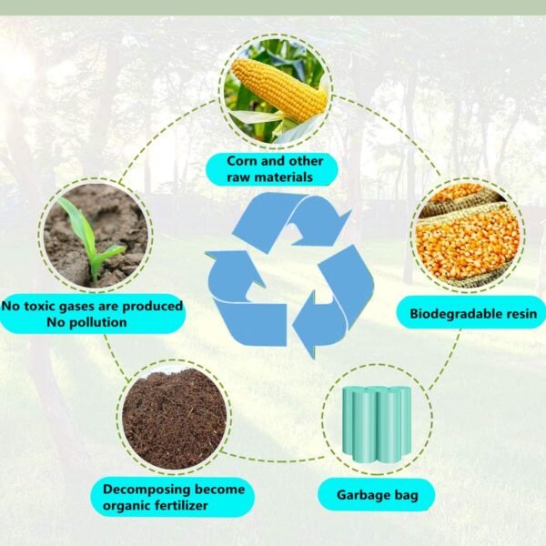 Compostable Trash Bag, 4 Gallon Biodegradable Garbage Bags Strong Rubbish Can Liners Unscented Wastebasket Bags for Kitchen Bathroom Home Office 100 Counts - Image 5