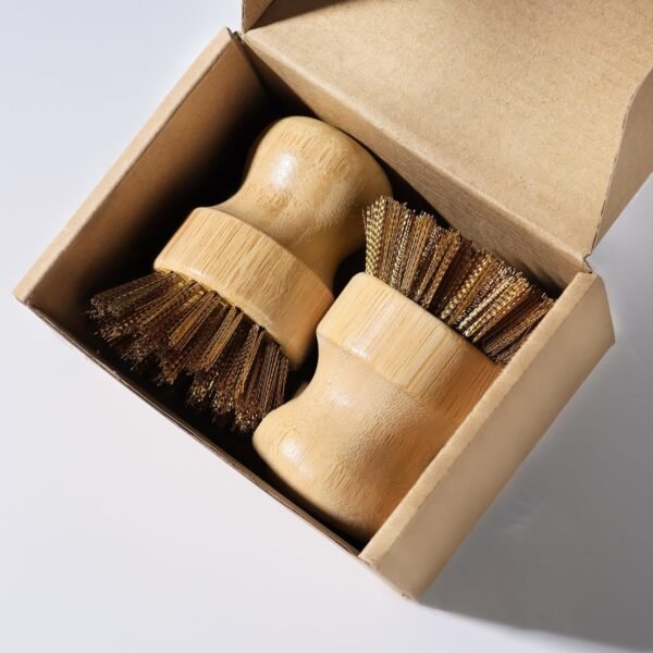 Cast Iron Cleaner Scrubber with Copper Bristle Natural Bamboo Scrubber Cast Iron Cleaner,Cast Iron Skillets Dutch Ovens Pots Table Top BBQ Grill Pans - Image 6