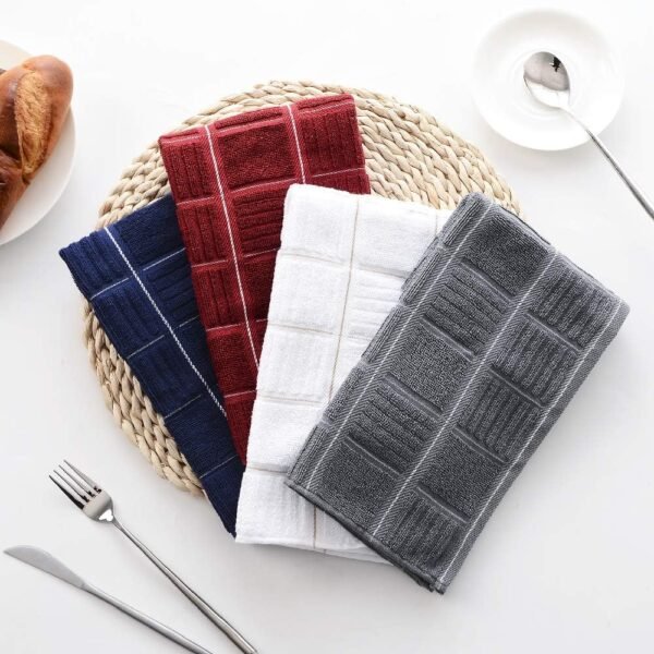 anyi 100% Cotton Gray Kitchen Towels, Absorbent Dish Towels with Hanging Loop, Soft Kitchen Hand Towels for Washing, Drying Dishes - Image 7