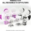 200 Count Fanativita K Cup Filters Disposable with Genius Lid Design, Fit All Reusable K Cups for Keurig (White) - Image 2