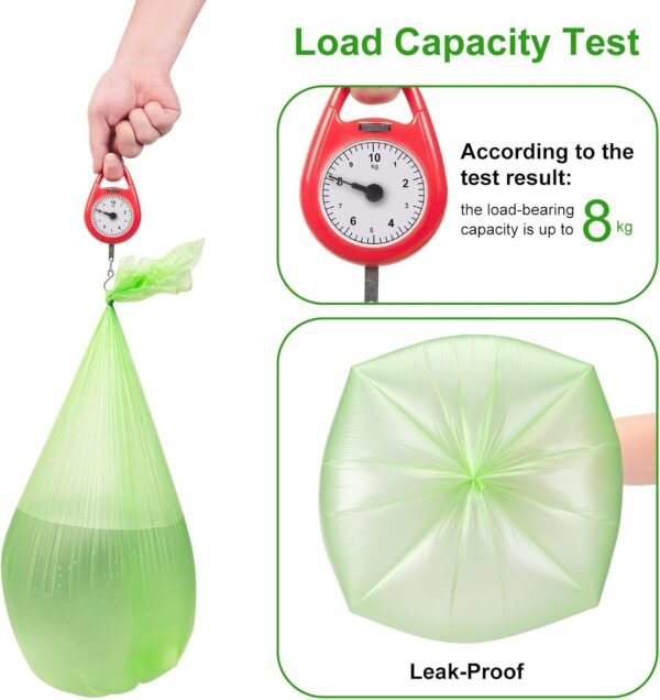 Small Trash Bags 4-6 Gallon, Inwaysin 200 Count Biodegradable Trash Bags 4 Gallon, Extra Strong Small Garbage Bags Unscented, Size Expanded, Green, for Bathroom Bedroom Office Kitchen Trash Can - Image 4
