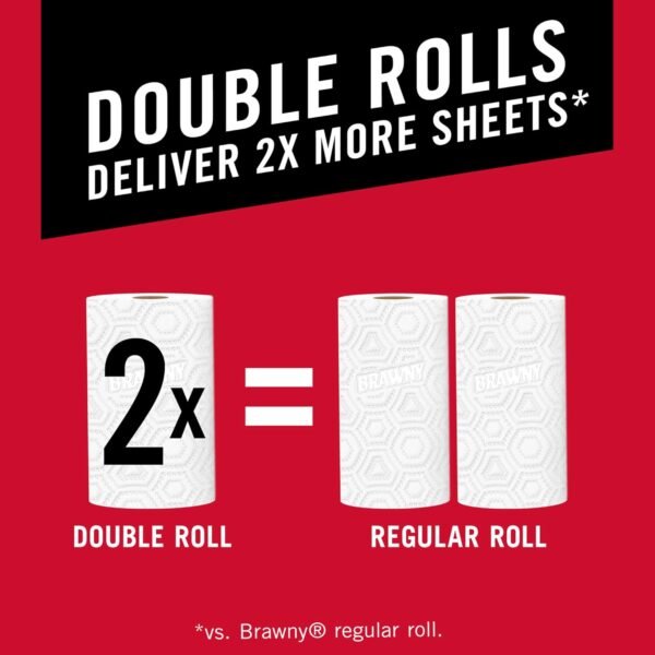 Brawny® Tear-A-Square® Paper Towels, 4 Double Rolls = 8 Regular Rolls - Image 3