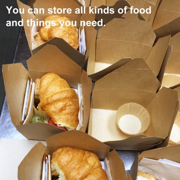 120 Pack 28 oz Cardboard Food Containers, Brown Take out Boxes, To Go Boxes for Food, Paper Food Containers For Food Delivery and Takeaway, Party and Catering Needs, Microwaveable - Image 6