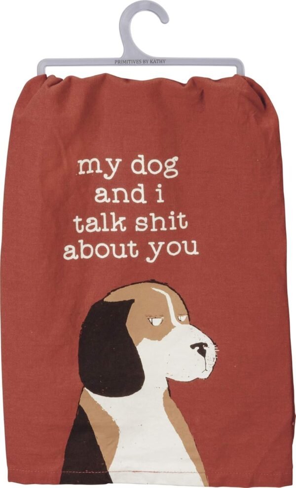 Primitives by Kathy Cotton Dish Towel Set - Dog Design, Kitchen/Bathroom Decor, Tea Towels, 28"x28"