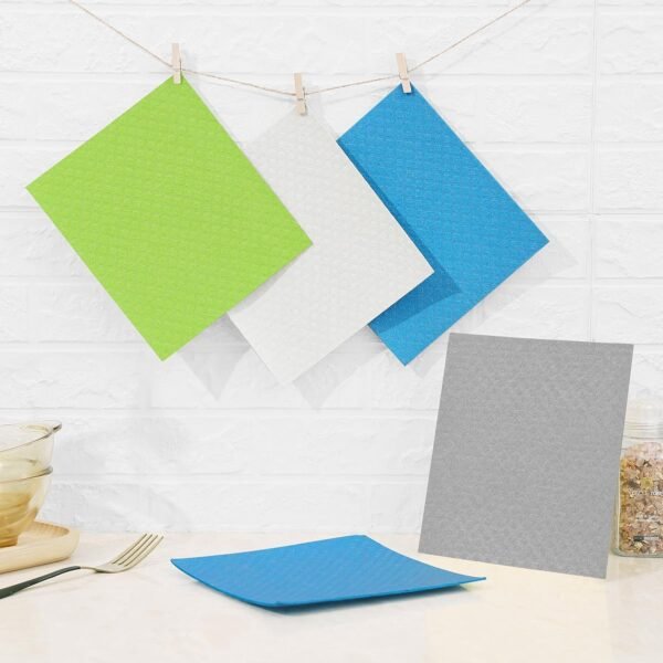 Swedish Dish Cloths - 10 Pack Reusable, Absorbent Hand Towels for Kitchen,Cellulose Sponge Cloth (mix03-10pcs) - Image 8