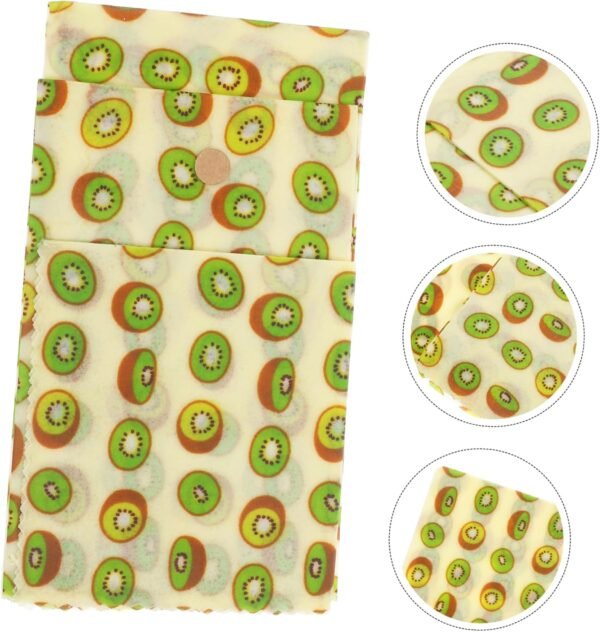 Ipetboom 3pcs Beeswax Reusable Beeswax Food Wraps for Bread and Sandwiches Food Wrapping Cloth Organic Beeswax Cloth Beeswax Bread Wraps Beeswax Paper Storage Kitchen Supplies Cotton - Image 2