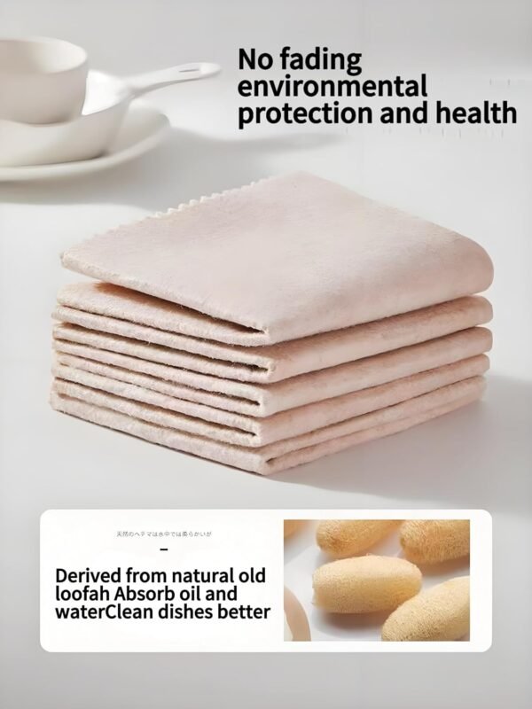 10 Pack Loofah Dish Sponge, Absorbent ＆ No Odor Swedish Towels Reusable, Biodegradable Dish Cloths, Washable Cellulose Sponge Cloths,9.84inch x 9.84inch Size, Brown - Image 5