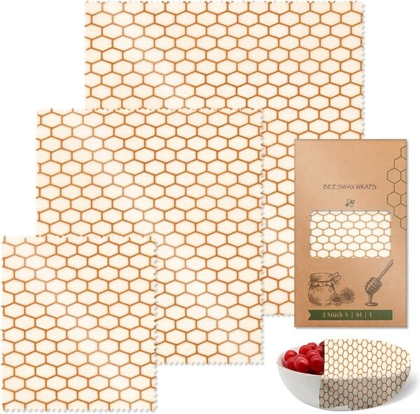 Reusable Beeswaxs Food Sealers 3 Pieces Set Fashionable Kitchen Supplies Home Accessory For Organization Daily Use