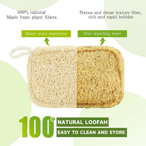 6pcs Kitchen Sponge, Natural Sponges Biodegradable Sponges Eco Friendly Sponges for Dishes Compostable Sponges for Cleaning Loofah Scrubber Sponge - Image 3