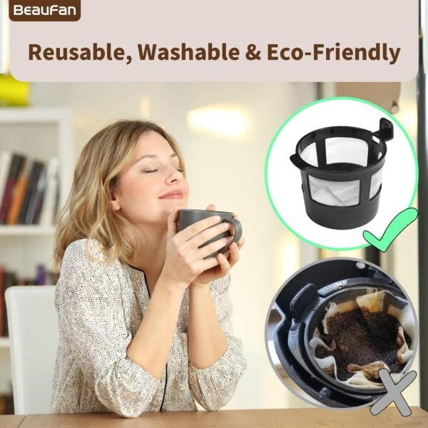 1 Pack Reusable Coffee Filter Compatible with BLACK+DECKER CM618 Single Serve Coffee Maker - Image 5