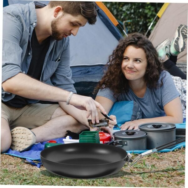 Camping Pan Nonstick Pan Cooking Pans Nonstick Camping Cookware Saucepan Titanium Frying Pan Kettle Pots Griddle Outdoor Cooking Pot Outdoor Cooker Portable Cutlery Iron - Image 2