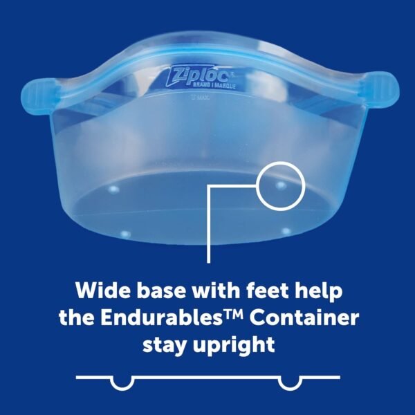 Ziploc Endurables Small Container, 2 Cups, Reusable Silicone Bags and Food Storage Meal Prep Containers for Freezer, Oven, and Microwave, Dishwasher Safe, 2 Pack - Image 7