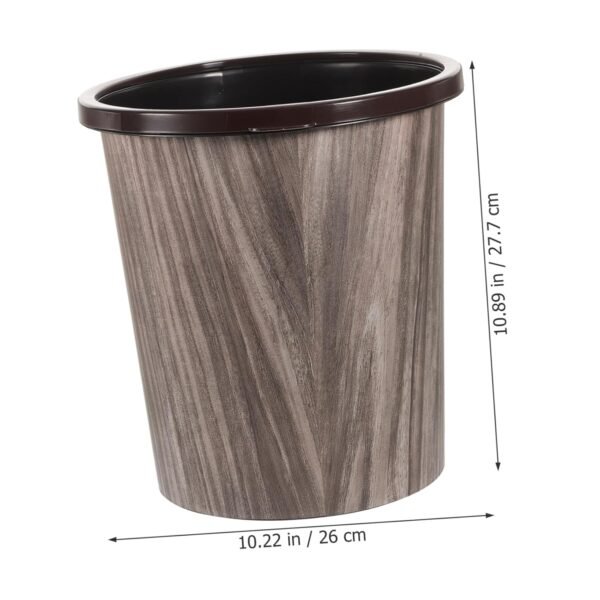 Imitation Wood Grain Trash Can Trash Can with Lid Bathroom Garbage Trash Can Favors Garbage Bin Bathroom Bin Litter Wicker Basket Infuser Kitchen Compost Bin Trash Cans PVC Plastic - Image 7