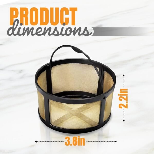 8-12 Cup Reusable Filter Basket With Mesh Bottom Fits Keurig K-Duo Essentials and K Duo Brewers Machine - Permanent Filter Replacement for Mr Coffee Gold Basket-Style Filters 1-Pack - Image 4