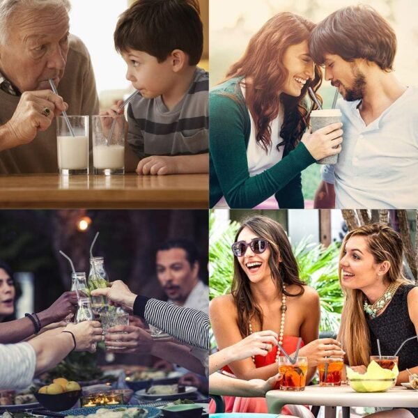 6 PCS Reusable Stainless Steel Steel Straws, 8.5" for 20/30 Oz for Tumblers, Cups, Mugs, Yeti, Cold Beverage, Smoothies, Cocktails, Milkshakes, 1 Cleaning Brush included Dishwasher safe - Image 7