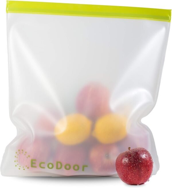 Reusable 2 Gallon Capacity Food Storage & Freezer Bags Heavy Duty 13"x15" 19.69 mil Thick BPA Free Leakproof Storing Homemade Bread and Ice, Marinate Meat and Vegetables(4 Bags) - Image 5
