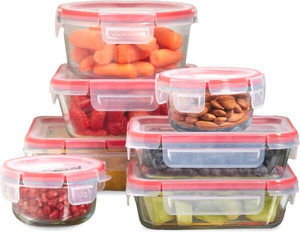 Pyrex Glass Food Storage Containers Freshlock 14pc Mixed Set, 7 Pack