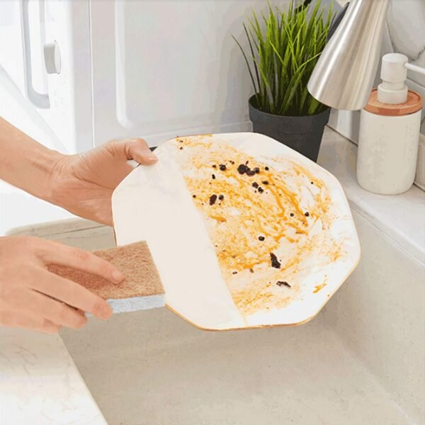 Eco sponges 2 Types Natural Plant Based Scrub Sponge 8 Pack Palm Fiber Scrubbing Sponge with Non Scratch Compostable Sponges Durable No Odor Kitchen Scrubber Eco Friendly Kitchen sponges - Image 6