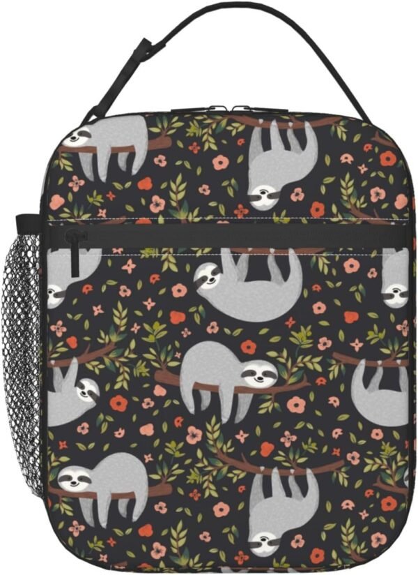 Cute Sloth Portable Lunch Box Insulated Reusable Bento Box Lunch Bag Tote For Men Women - Image 2