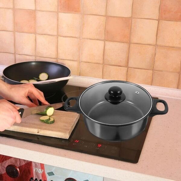 UPKOCH 7 Pcs Refine Iron Pots and Pans Set, Skillet Fry Pans Cooking Pots, Nonstick Cookware with Utensils for Kitchen Induction, Camping Egg Grill Pan Set - Image 7