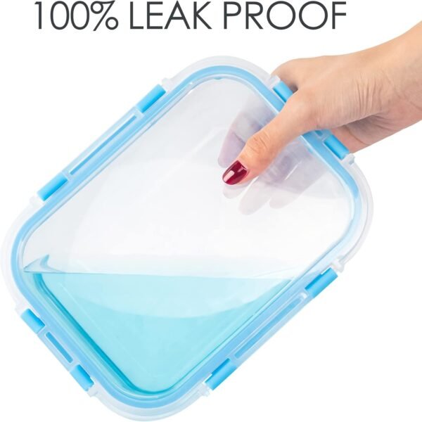 10 Pack Glass Food Storage Containers, Glass Meal Prep Containers with Lids Leak Proof, Clear Glass Bento Boxes for Adults, Microwave & Freezer Safe (34oz & 12oz) - Image 4