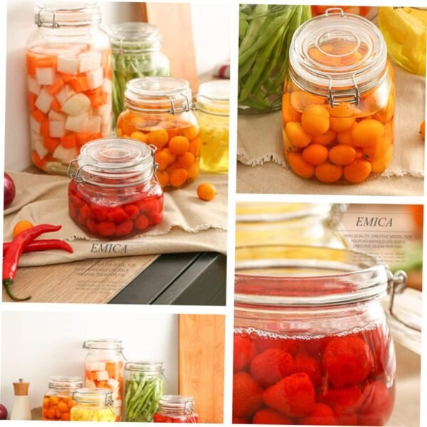 MAGICLULU Glass Storage Jars Cup Sealing Containers Tin Condiment Clear Tote Airtight Sealer Vacuum Machine Canister Stainless Bins Pantry Lids Sealed Jar Jars for Kitchen Storage Seal Pot - Image 9