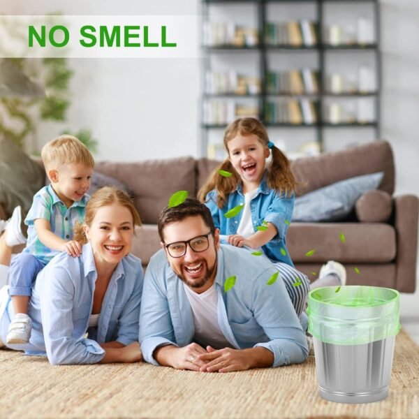 Small Trash Bags 4-6 Gallon, Inwaysin 200 Count Biodegradable Trash Bags 4 Gallon, Extra Strong Small Garbage Bags Unscented, Size Expanded, Green, for Bathroom Bedroom Office Kitchen Trash Can - Image 5