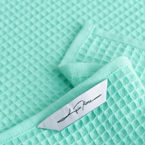 Dishcloths, 100% Turkish Cotton Dish Towels, Waffle Pattern Hand Towels, 12"x12" Premium Towels for Kitchen, Ultra Soft & Absorbent Washcloths, 4 Packs Reuseable Lint Free (Turquoise) - Image 2
