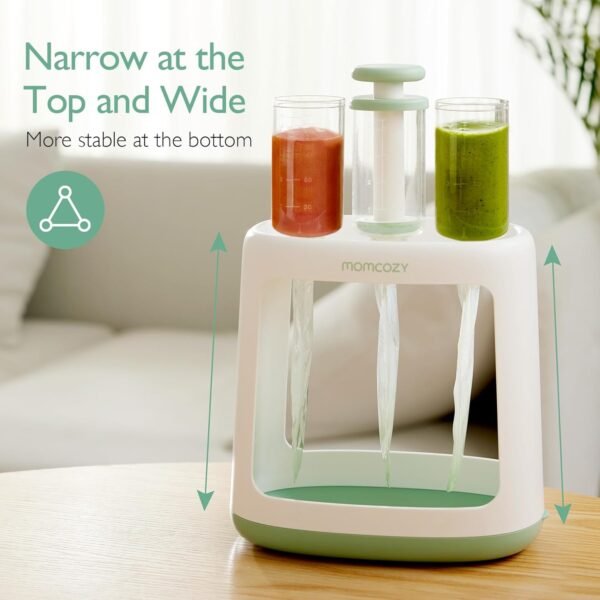 Momcozy Baby Food Maker for Puree Food Storage, Precise Capacity Squeeze Station, Save Time & Efficient, No Food Splashing, Baby Essentials, with 5pcs Reusable Portable Food Storage Bags for Outdoor - Image 5