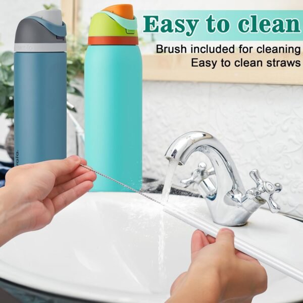 Mity rain 12PCS Replacement Straws for Owala FreeSip 24/32 OZ, Reusable Straws and Straw Cleaning Brush Compatible with Owala FreeSip, Straws for Owala Straw Replacement - Image 4