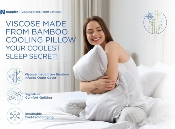 Cooling Pillow for hot Sleepers - Bed Pillows Queen Size Premium Set of 2 - Adjustable Shredded Memory Foam - Medium to Firm Pillows for Back, Stomach & Side Sleepers -Washable Cover - Image 4