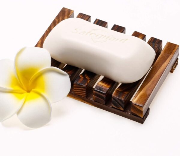 Honoson 5 Pieces Wooden Soap Dish Holder Tray, Wood Soap Holder, Bar Soap Holder for Shower, Soap Tray Self Draining, Soap Saver for Shower, Bathroom, Kitchen - Image 7
