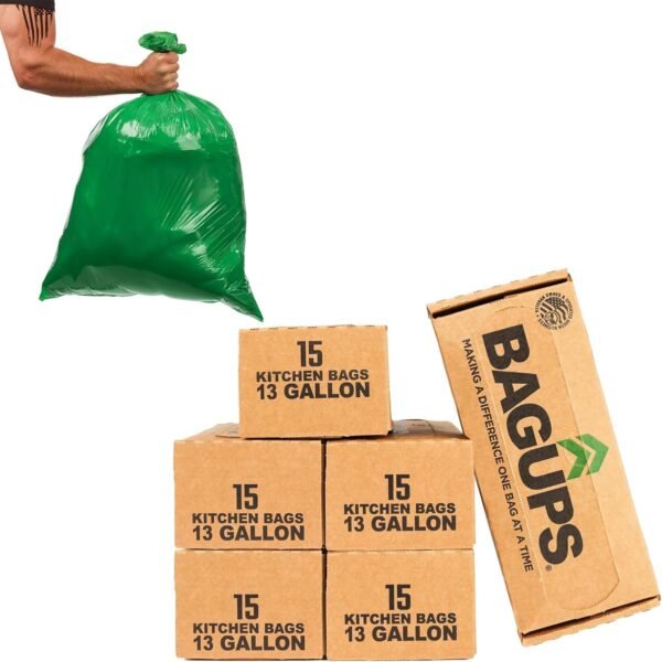 13 Gallon Tall Kitchen Bags, Biodegradable Trash Bags 24"x32"x.95 mil thick ASTM D6954-18, 6 Bag Dispensers, 90 Bags With Dispensers