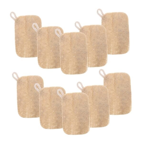 Ipetboom 10pcs Natural Loofah Dish Sponge Dishwashing Sponges For Kitchen Natural Dish Scrubber Non-scratch Loofah Sponge For Washing Dishes