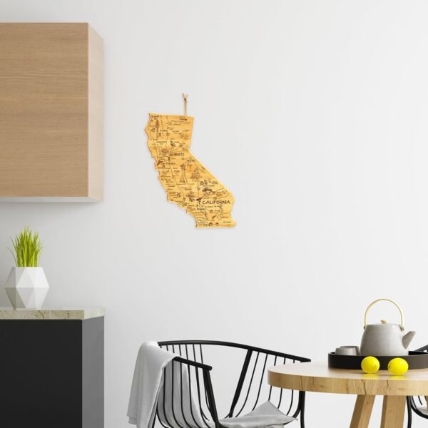 Totally Bamboo Destination California State Shaped Serving and Cutting Board, Includes Hang Tie for Wall Display - Image 4