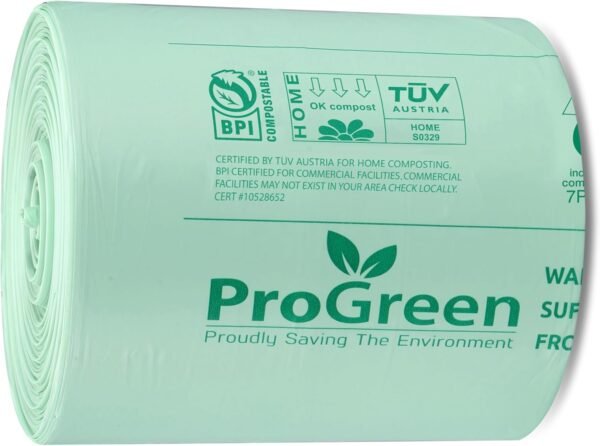 Compostable Bags 13 Gallon 100 Count Thick 0.87 Mil Tall Kitchen Compost Trash Bags Food Scrap Yard Waste Bags ASTM D6400 BPI & TÜV AUSTRIA Certified - Image 3