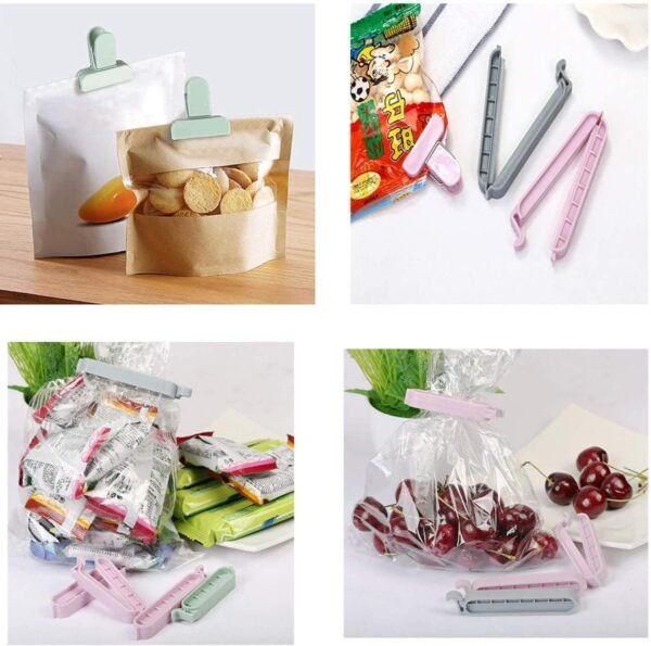 12 Pieces Food Clips, Plastic Food Bag Clips Reusable Bag Clips for Food Storage Colorful Sealing Clips for Snack, Coffee, Home, Kitchen, Travel, Camping (3 Sizes) - Image 8