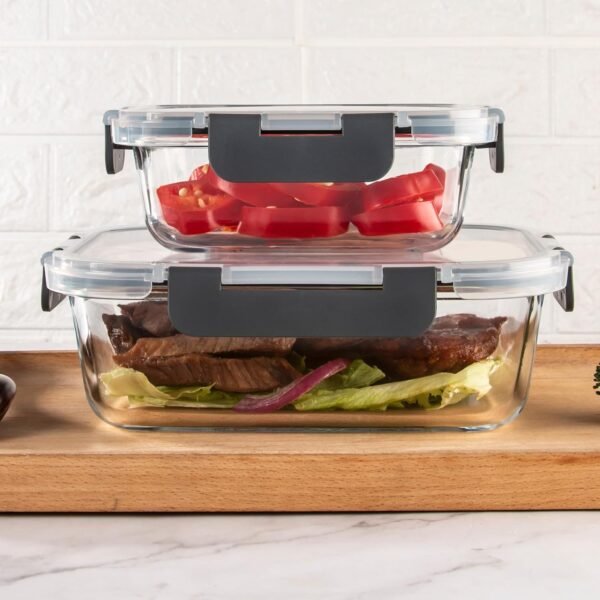 UMEIED Glass Meal Prep Containers - 10 Pack Glass Food Storage Containers with Lids for Lunch, On-the-Go, Leftovers, Pantry Organization - Microwave, Oven, Freezer, and Dishwasher Safe - Image 6